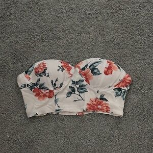 Strapless Floral Bustier Top